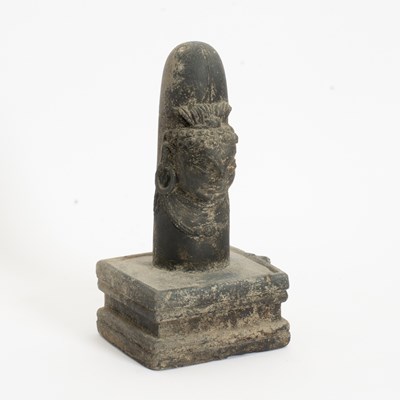 Lot 235 - Painted Stone Carving of Ekamukhalinga