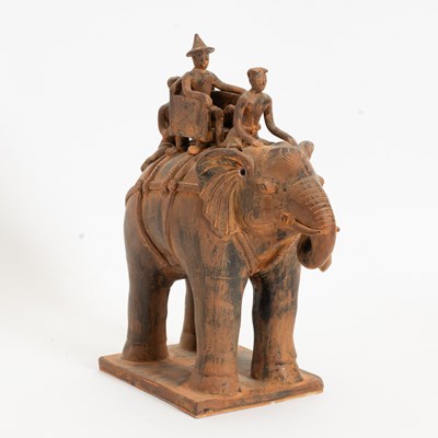 Lot 236 - Painted Composition Elephant