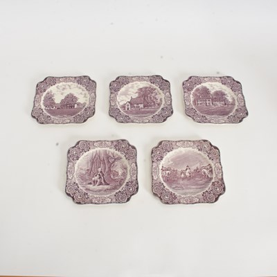 Lot 248 - Set of Five Transferware Plates