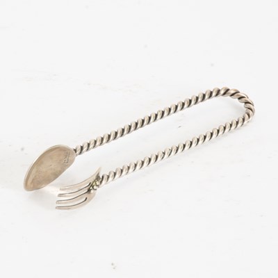 Lot 219 - Twisted Sterling Fruit Tongs