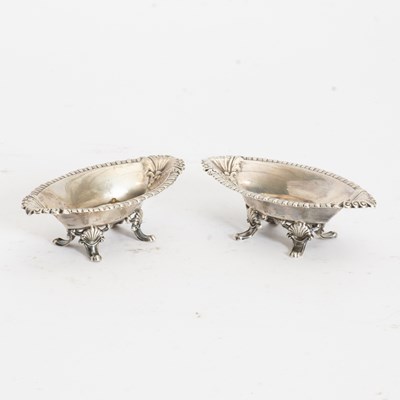 Lot 221 - Pair of Sterling Footed Salts