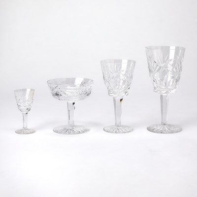 Lot 162 - Waterford Blown and Cut Glass "Ashling" Pattern Partial Stemware Service