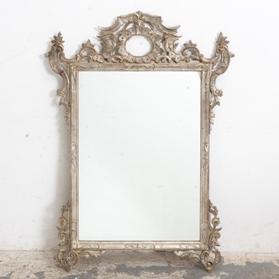 Lot 259 - Rococo Style Silver Painted Mirror