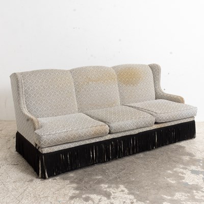 Lot 260 - Contemporary Black and White Upholstered Sofa