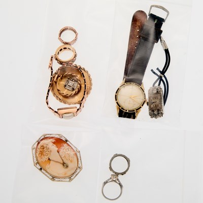 Lot 2048 - Group of Gold, Platinum, Gold-Filled and Metal Jewelry and Wristwatches