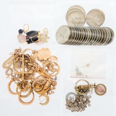 Lot 2049 - Group of United States Clad and Metal Coins and Group of Gold, Low Karat Gold, Gold-Filled and Metal Jewelry