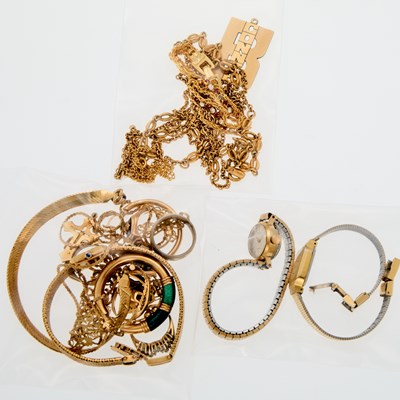 Lot 2057 - Group of Gold, Low Karat Gold, Gold-Filled and Metal Jewelry and Costume Jewelry