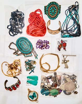 Lot 2098 - Group of Gold, Silver, Diamond and Beaded Jewelry