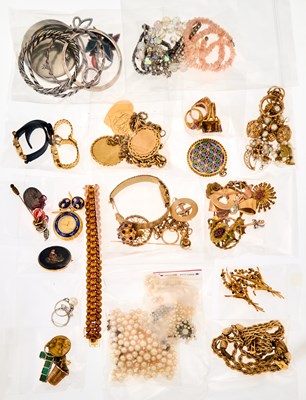Lot 2101 - Group of Gold, Platinum, Gold-Filled, Silver, Metal, Diamond and Gem-Set Jewelry