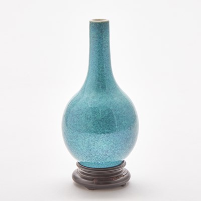 Lot 205 - A Chinese Robin's Egg Glazed Porcelain Bottle Vase