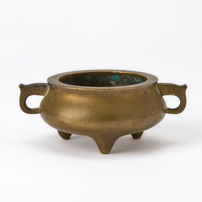 Lot 389 - A Chinese Parcel-Gilt Bronze Censer