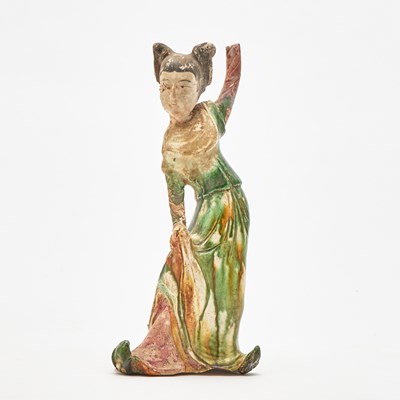Lot 405 - A Chinese Sancai-Glazed Pottery Figure
