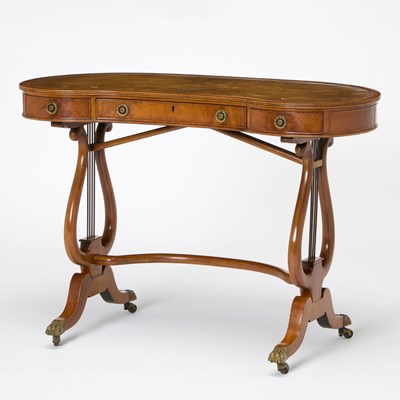Lot 160 - Regency Style Kidney Shaped Mahogany Writing Table