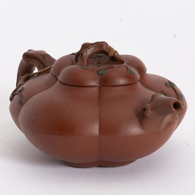Lot 395 - Chinese Painted Pottery Teapot