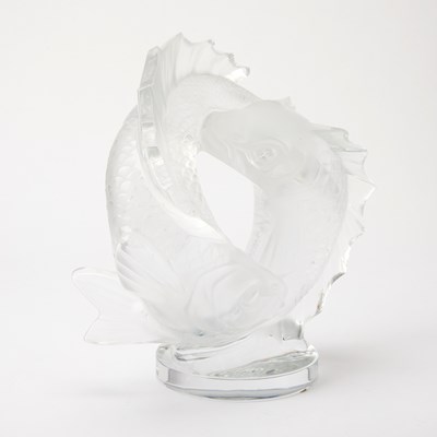 Lot 155 - Lalique Crystal Double Fish Sculpture