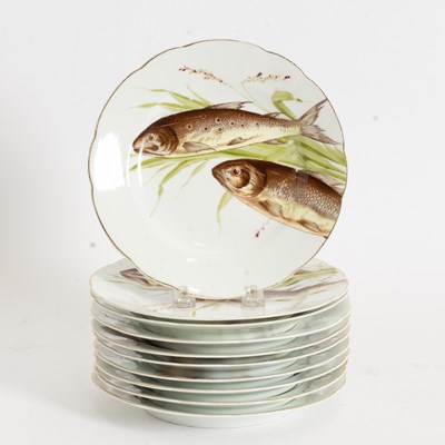 Lot 22 - Set of Ten Austrian Porcelain Fish Plates