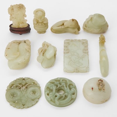 Lot 41 - A Group of Chinese Carved Jade Articles