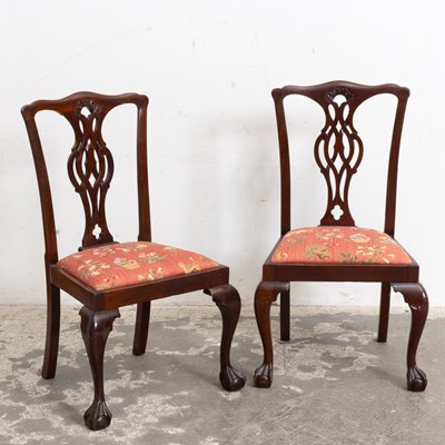 Lot 353 - Pair of Chippendale Style Mahogany Side Chairs