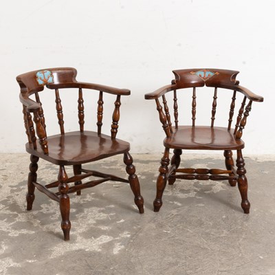 Lot 354 - Two Mahogany Captain's Chairs