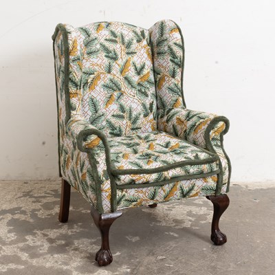 Lot 355 - Upholstered Wingback Armchair