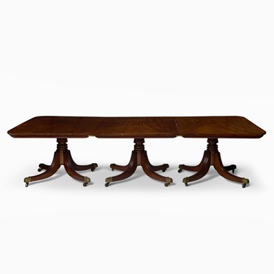 Lot 259 - Regency Style Three-Pedestal Mahogany Dining Table