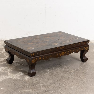 Lot 364 - Chinese Mother of Pearl Inlaid Lacquered Low Table
