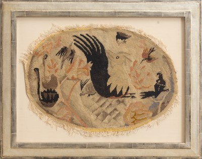 Lot 368 - Needlework Fragment of Birds