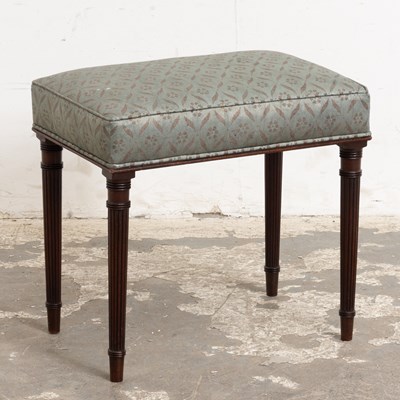 Lot 372 - Regency Style Upholstered Mahogany Stool