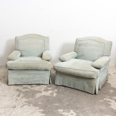 Lot 377 - Pair of Upholstered Club Chairs