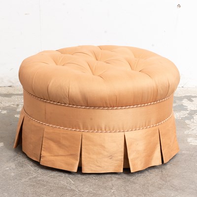 Lot 378 - Upholstered Tufted Ottoman