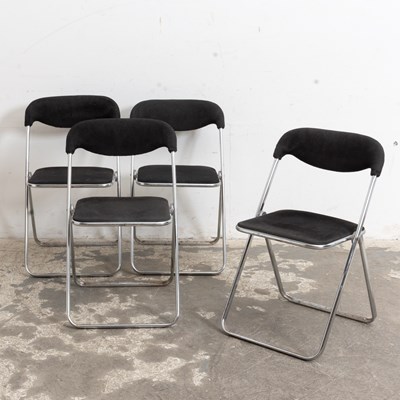 Lot 380 - Set of Four Chrome Folding Side Chairs