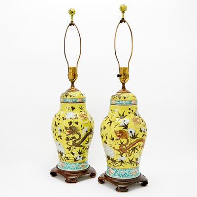 Lot 480 - A Pair of Chinese Dayazhai-Style Porcelain Jars
