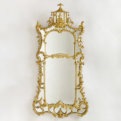 Lot Pair of George III Style Carved Giltwood Mirrors