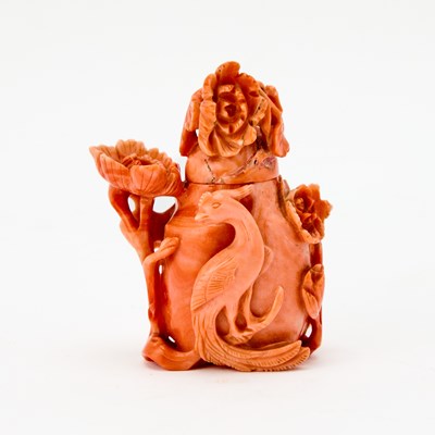 Lot 22 - A Chinese Carved Coral Snuff Bottle