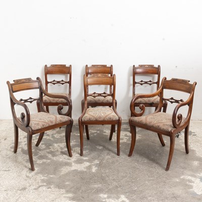 Lot 23 - Set of Six Regency Mahogany Dining Chairs