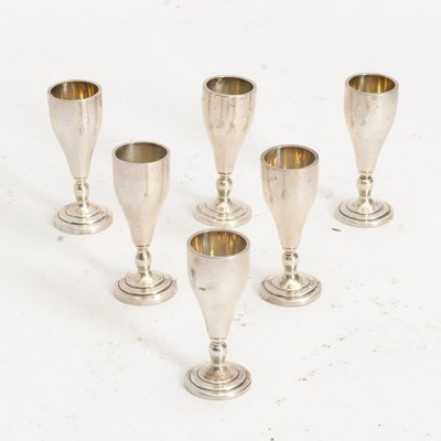 Lot 49 - Set of Six Sterling Silver Cordial Cups