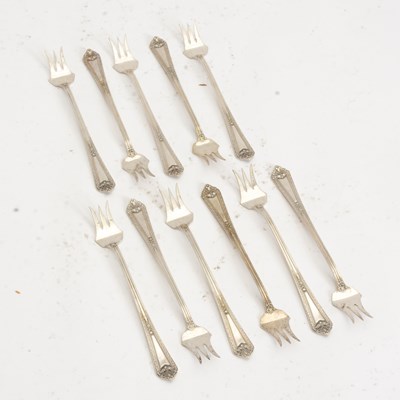 Lot 50 - Set of Eleven Sterling Silver Oyster Forks