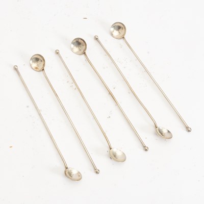 Lot 52 - Set of Six Sterling Silver Iced Tea Straws