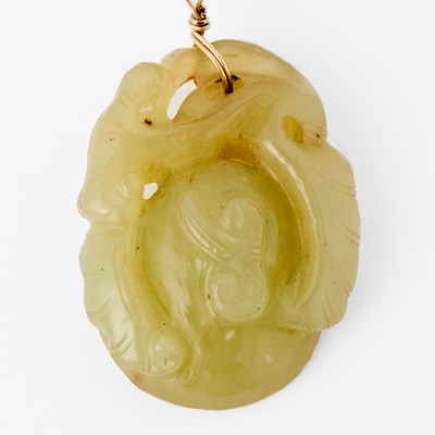 Lot 526 - A Chinese Celadon Jade Carving