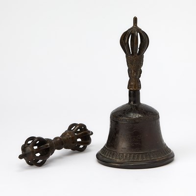 Lot 307 - Two Tibetan Bronze Ritual Articles