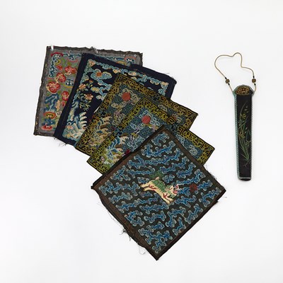 Lot 391 - Five Chinese Silk Rank Badges