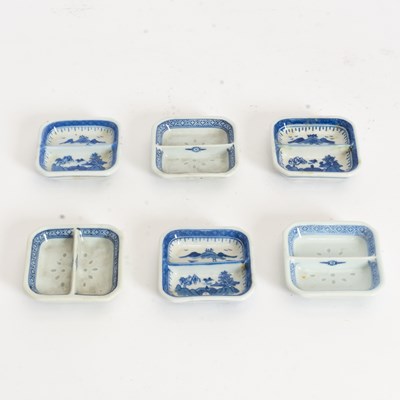Lot 92 - Set of Six Chinese Blue and White Sauce Dishes