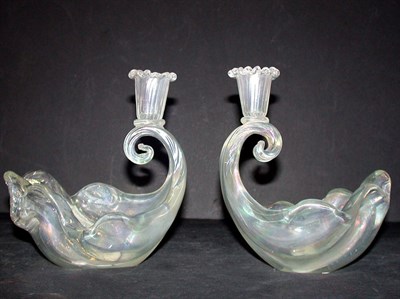 Lot 126 - Pair of Italian Glass Candlesticks Probably...