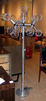 Lot 147 - Brushed Chrome Metal Thirteen-Light Floor Lamp...