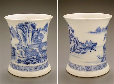 Lot 105 - BLUE AND WHITE SOFT PASTE PORCELAIN...