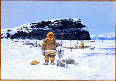 Lot 252 - Gregory Sumida b.1948 INNUIT WEARING TOV'TOKA...