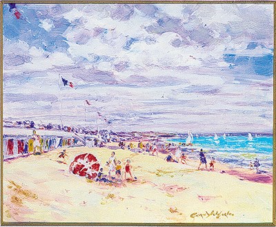 Lot 159 - Georges Yoldjoglou Continental, b.1935 PLAGE...