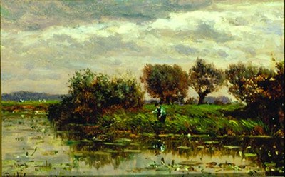 Lot 84 - Willem Roelofs Dutch, 1822-1897 FISHERMAN...