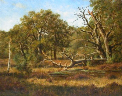 Lot 70 - Leon Richet French, 1847-1907 FOREST INTERIOR...