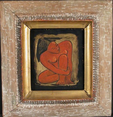Lot 27 - Angel Botello Spanish, 1913-1986 CROUCHING...